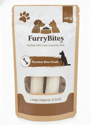 FurryBites 5 Inch Dog Bone Treats – Premium Chew Sticks for Dogs (2 Pcs Pack)