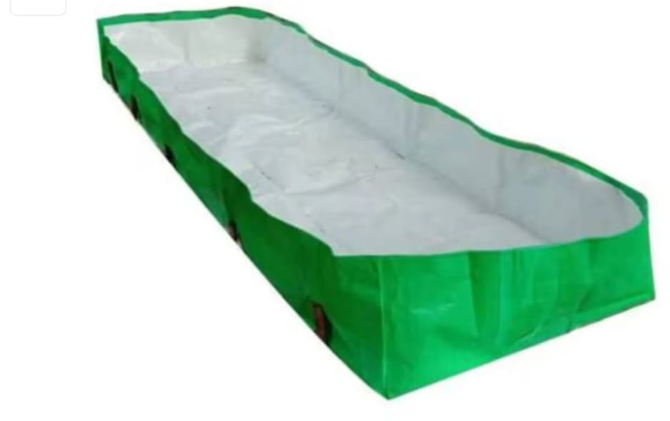 Green Rectangular Fabric Grow Bag for Gardening - Durable & Reusable