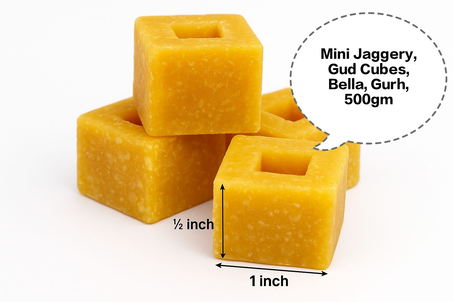 Mini Jaggery, Gud Cubes, Jaggery Bites, Bella Cubes, Gurh Pieces 500gm