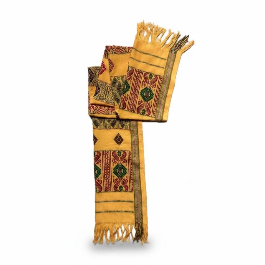 Ethnic Patterned Yellow Shawl
