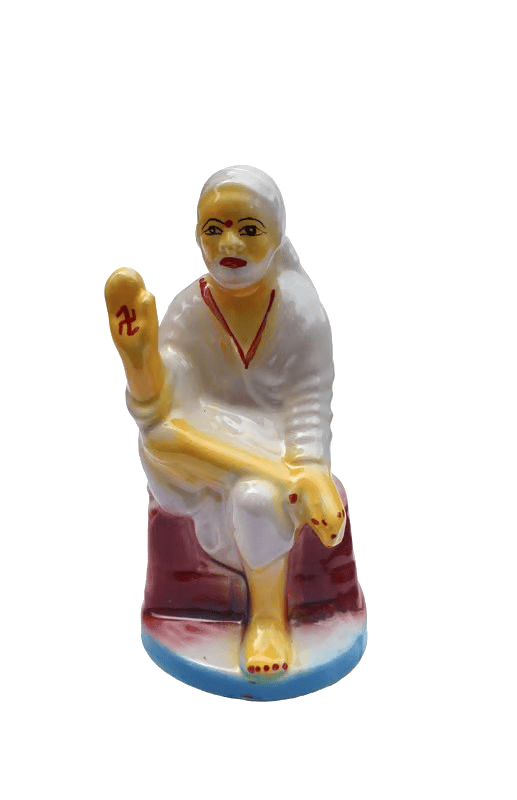 Divine Sai Baba Seated Idol Statue for Home Temple & Decor