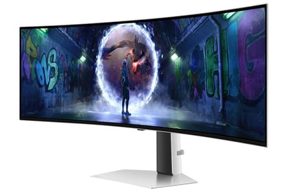  Samsung 49" (124.4cm) Odyssey OLED G9 Curved Gaming Monitor|Dual QHD 5120 x 1440|240Hz|0.03ms|DCI 99%|OLED Safeguard|FreeSync Premium Pro|G-Sync|Quantum Dot|HDR10+ Gaming|HAS|LS49DG930SWXXL|Silver 