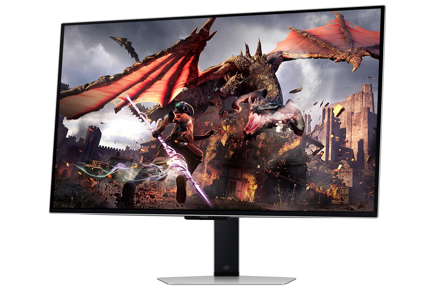  Samsung Odyssey OLED G8 Gaming Monitor 80cm (32") UHD, 240 Hz, 0.03ms(GTG), Smart TV App, AMD FreeSync, G-Sync, AI powered, DP, HDMI, USB Hub, Height, Tilt, Pivot Adjust Stand, (LS32DG800SWXXL, Black) 
