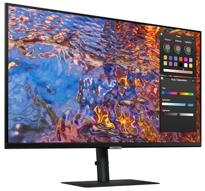  Samsung32-Inch UHD Resolution Monitor with IPS Panel, USB Type-C, HDR 600 Support,DCI-P3 98%, Matte Display, 3-Sided Borderless Design, Height Adjustable, eyecomfort, Energy Saving (LS32B800PXWXXL) 