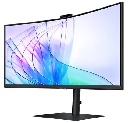  Samsung 34" (86.4cm) ViewFinity S6 Curved Monitor with Inbuilt Webcam|Ultrawide WQHD 3440 X 1440|100hz|SRGB 115%|Type-C 90W|LAN Port|Speakers|KVM Switch|PIP|PBP|HDR10|HAS Swivel|LS34C650VAWXXL|Black 