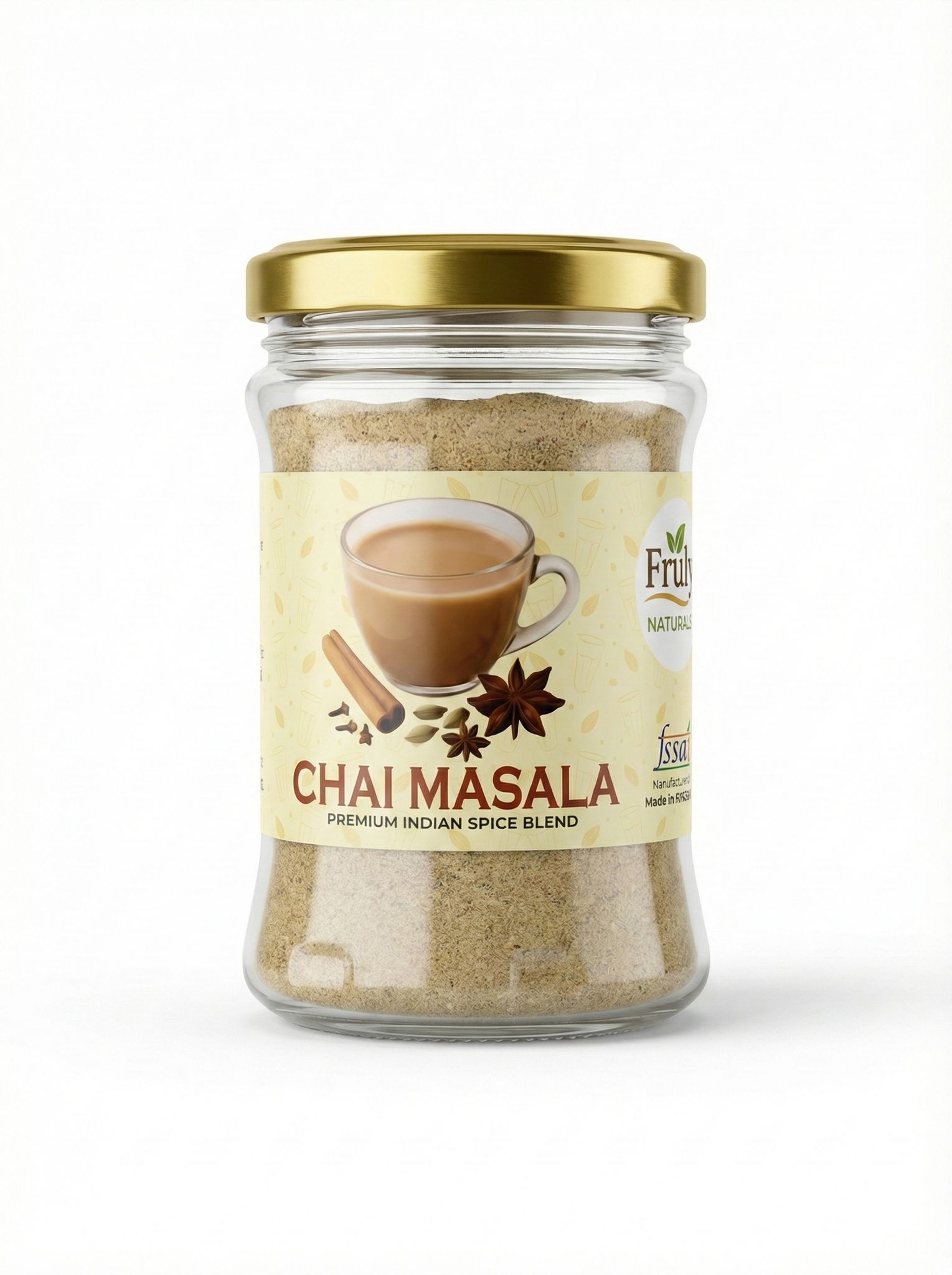 Fruly Naturals Chai Masala Powder | Premium Indian Tea Masala | Strong Aroma & Rich Taste | 100% Natural Spices | No Preservatives | 100g