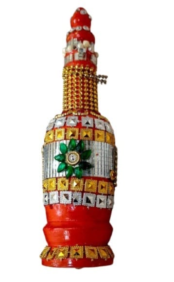 Sindoor Dani Wedding Wooden Handmade Round Sindoor Box with Meena Work  Sindur Daani