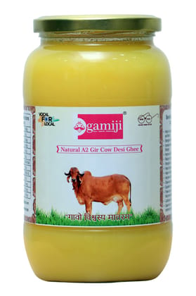Gamiji A2 Desi Gir Cow Ghee | Pure Desi Bilona Ghee | Traditionally Hand Churned | 1 Litre Gamiji A2 Desi Gir Cow Ghee | Pure Desi Bilona Ghee | Traditionally Hand Churned | 1 Litre