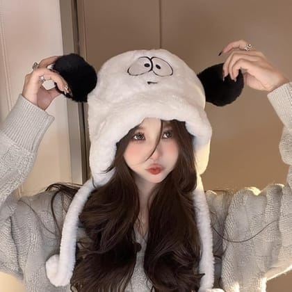 Winter Caps for Women & Girls | Knit Warm Woolen Beanie with Neck Scarf | Snow-Proof Monkey Hat with Soft Fleece Velvet Fur Lining | Outdoor Winter Balaclava Hood