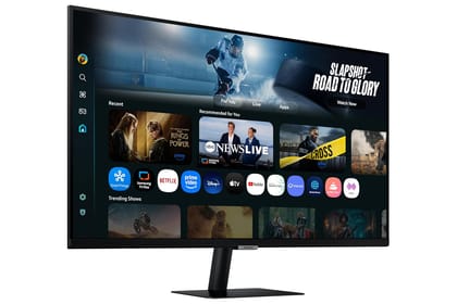  Samsung 32" (80 cm) 4K M7 Vision AI Smart Monitor|UHD 3840 x 2160|Smart TV Experience with AI|Type-C|Apple AirPlay|Gaming Bar|Remote|Speakers|Wi-Fi|Bluetooth|AI Picture & Sound|LS32FM700UWXXL|Black 
