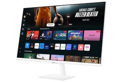  Samsung 32-Inch(80cm) M7 UHD 4K Smart Monitor, Mouse & Keyboard Control, OTT Apps, IoT Hub, Office 365, Workout Tracker, Multiple Ports, Speakers, Remote, Bluetooth (LS32DM701UWXXL, White) 