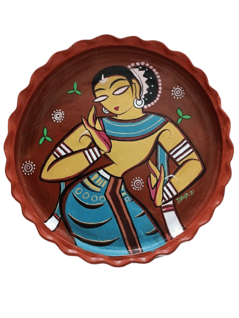 Hand-Painted Terracotta Wall Plate Art
