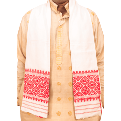 Cotton Gamusa | Traditional Assamese Ceremonial Cotton Gamusa | Traditional Assamese Ceremonial