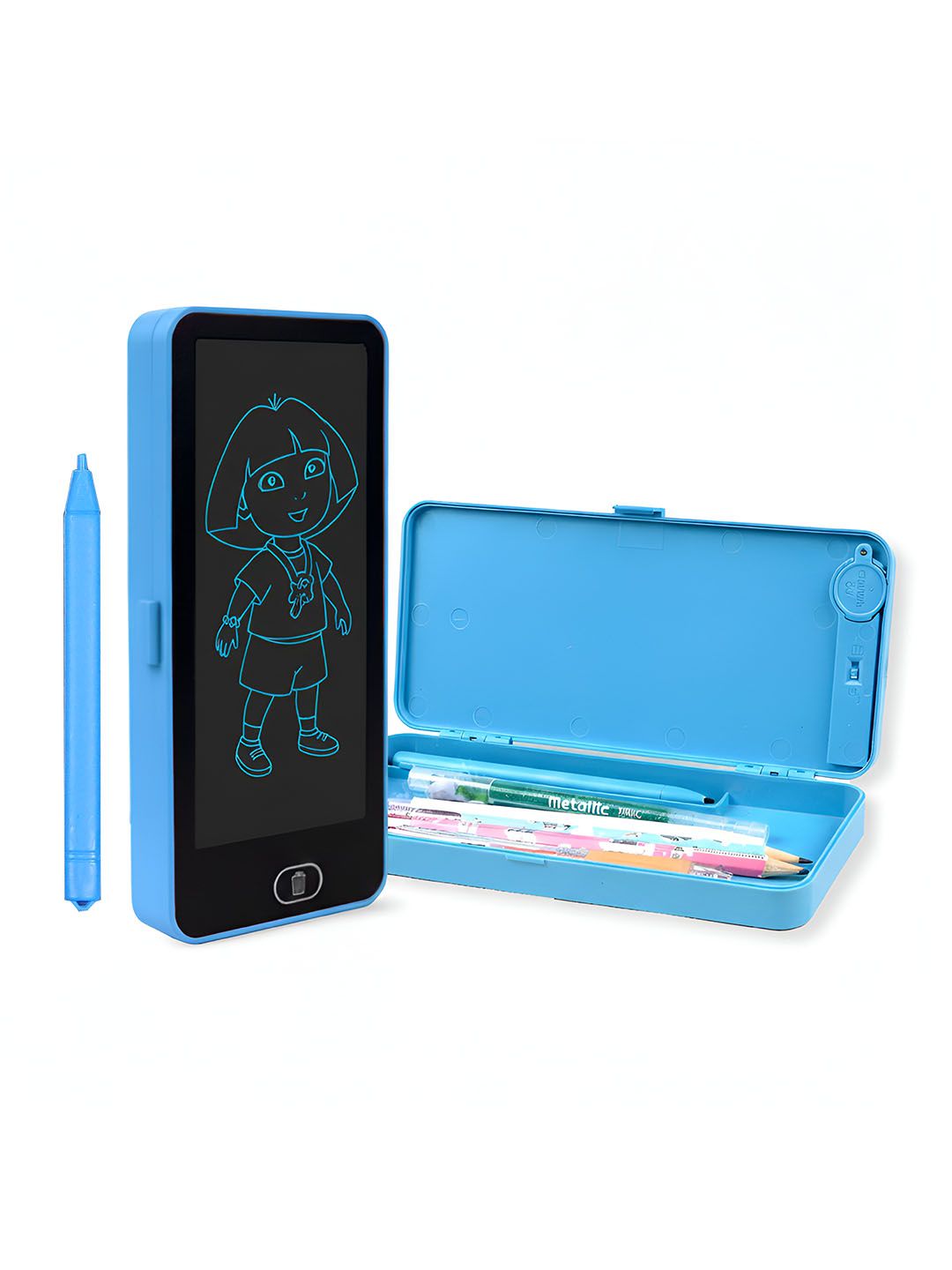 Kids Learning Tablet: 2-in-1 LCD Writing Board with Storage Pencil Case | Educational LCD Writing Tablet & Pencil Box 2-in-1 Combo for Kids |  LCD Writing Tablet & Pencil Box Combo | 2-in-1 Kids LCD Writing Tablet & Pencil Box