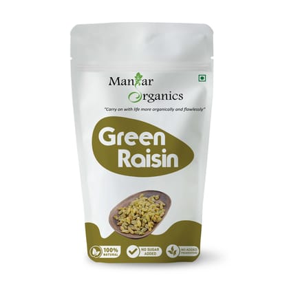 ManHar Organics Green Raisins (Kishmish) 200g | Naturally Sweet & Juicy | Rich in Iron, Antioxidants & Fiber | Healthy Snack & Cooking Ingredient