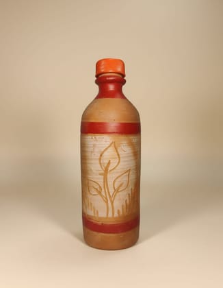 Bhabani Antique Shop 1 Liter Terracotta Water Bottle |Hmade Mitti Water Pot for Healthy Living | Eco-Friendly Clay Water Bottle| Ideal for Natural Hydration Wellness | | Perfect for Daily Use