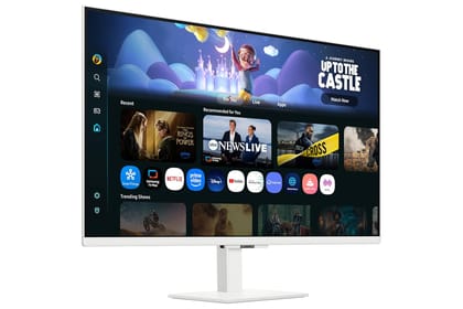 Samsung 32" (80cm) M5 Smart Monitor with Smart TV Experience|FHD 1920 x 1080|Screen Mirroring TV Plus|Speakers|Adaptive Sound|Wi-Fi|HDMI|Bluetooth|LS32FM501EWXXL|White&nbsp;