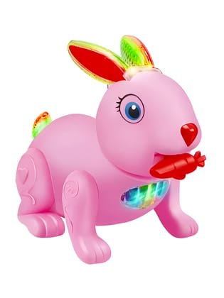 Kids Interactive Walking Rabbit Toy | Adorable Walking Rabbit Toy for Toddlers | Battery Powered Interactive Walking Rabbit Toy |  Battery Powered Moving Bunny with Sounds | Plastic Walking Rabbit Toy for Children