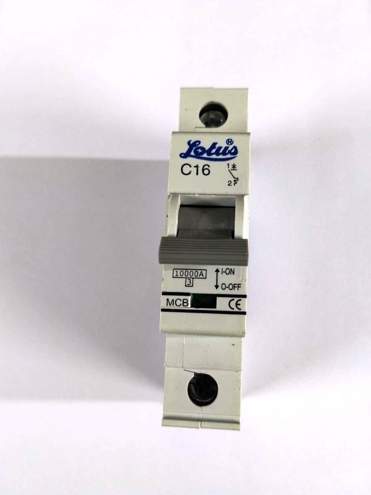 Lotus C16 Single Pole MCB 10kA Miniature Circuit Breaker