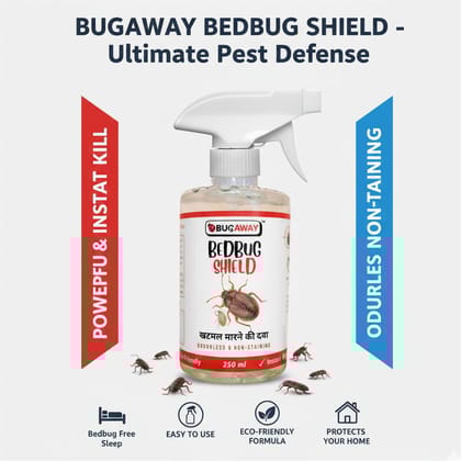 BUGAWAY Organic Bed Bug Killer Spray | Khatmal Ki Dawa | Bedbug Killer Spray | khatmal Maar 250MLx1