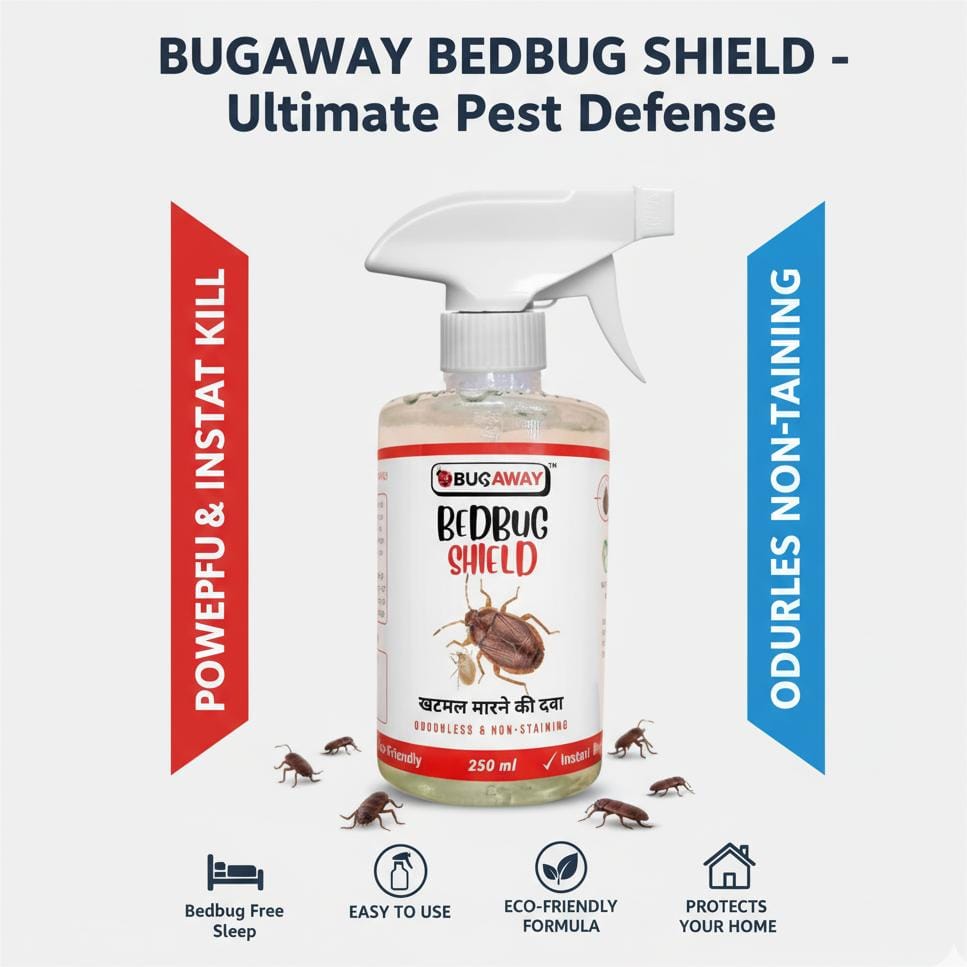 BUGAWAY Organic Bed Bug Killer Spray | Khatmal Ki Dawa | Bedbug Killer Spray | khatmal Maar 250MLx1