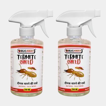 BugAway Termite Shield Spray – 250 ML | Herbal Termite Killer | Eco-Friendly | Dimak Marne Ka Spray (Pack Of 2)