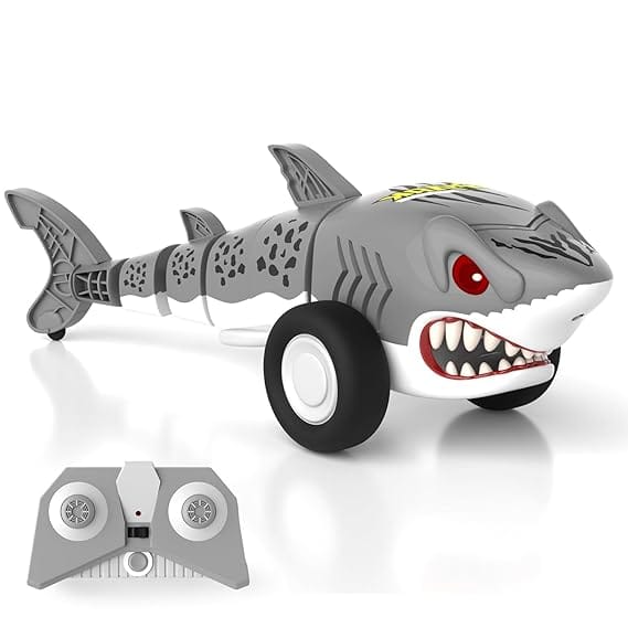 Lifelong Rechargeable Remote Control Shark Stunt Car for Kids, 360 Rotational with LED Lights
