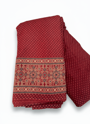 SEMI AJRAK PRINT WITH DAMAN