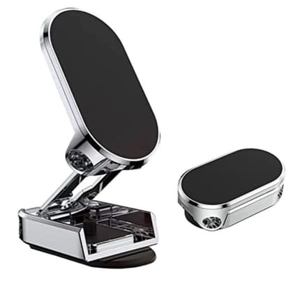WUGO::Magnetic Mobile Holder for Car 360 Degree Rotation Dashboard Stand, Universal Magnetic Cell Phone Stand for Cars Alloy Folding Compatible with Smart phones, Perfect for GPS and Compatible with a Wide Range of Phones