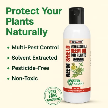 Neem Shield Organic Pure Neem Oil for Plants 100 ml | Make 20 Liter Neem Spray (Pack Of 1)