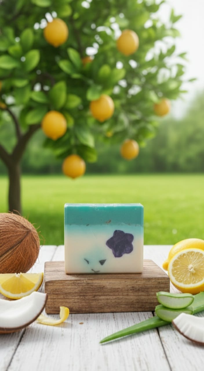Lemon Alovera herbal, organic bath soap