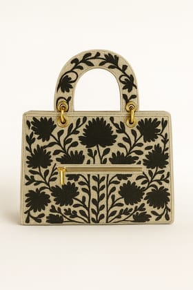  Black Floral Embroidered HandBag