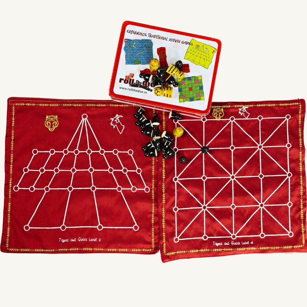 Aadu Huli (3 & 4) - Traditional Board Game (pack of 2)