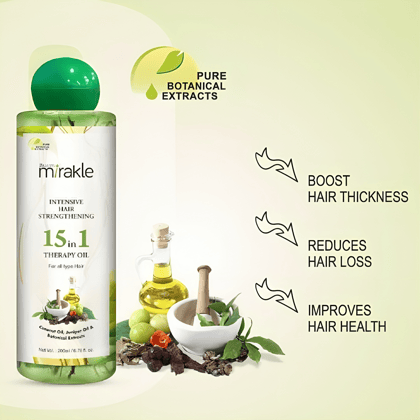 15 in 1 Intensive Hair Strengthening Therapy Oil 200 ml Pack of 1 | Advanced Herbal Hair Care Oil for Stronger Roots, Reduced Breakage &  Hair Wellness