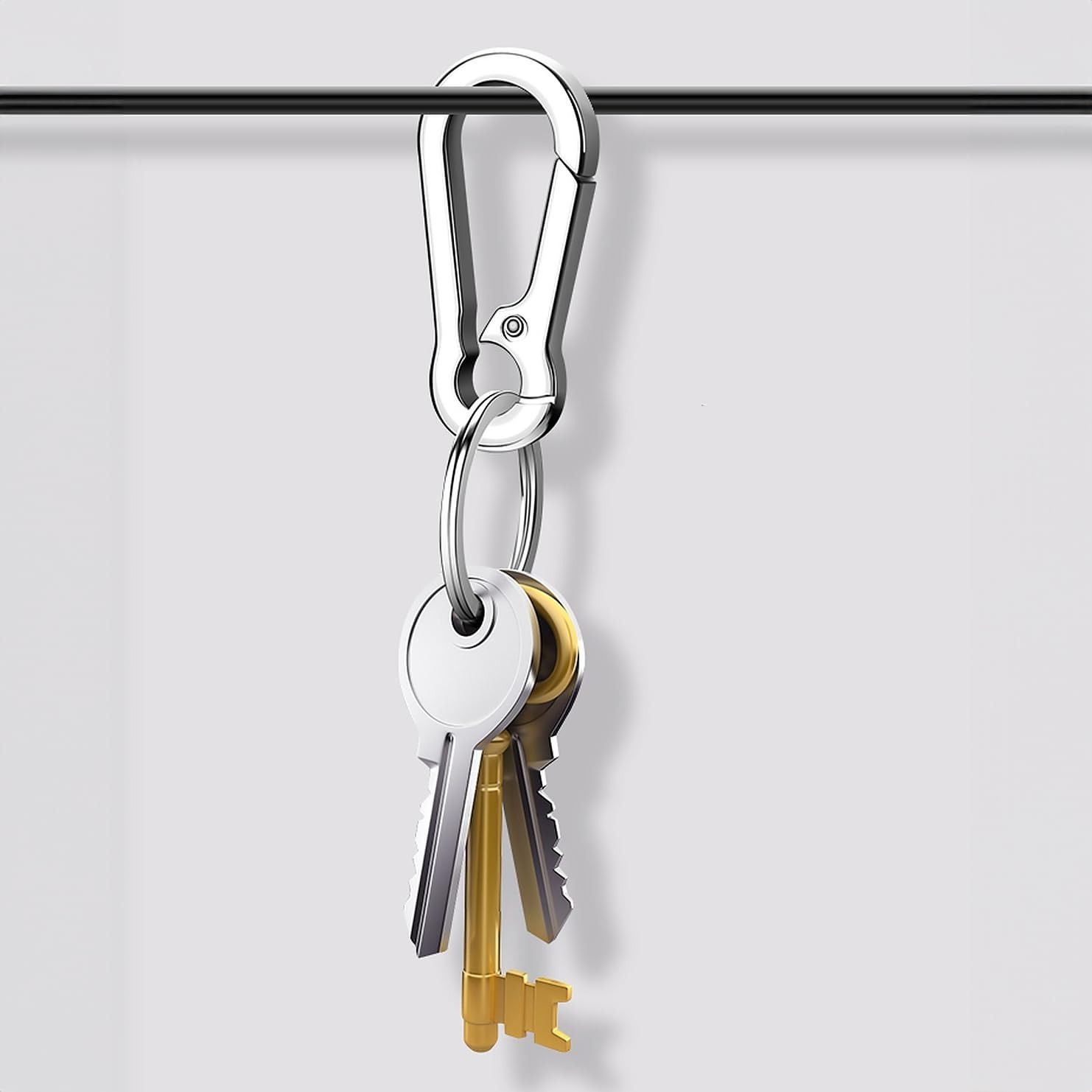 BIYANKA Anti-Lost Metal Keychain with Phone Number Tag | Double Pendant Keyring for Car, Bike, Office & Home Keys