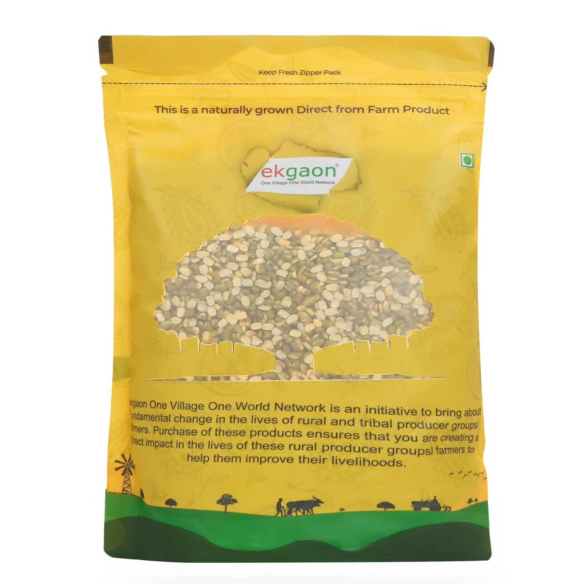 Unpolished Desi Moong Dal - Chhilka (Split with Skin Green Gram) 500 Gms