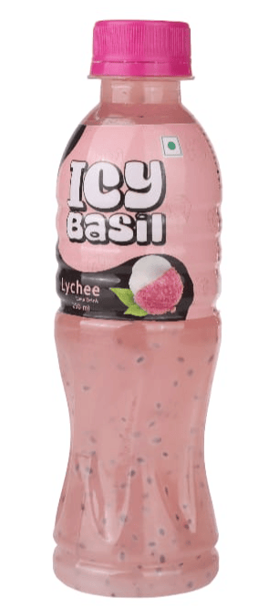 ICY Basil LYCHEE Drink with Basil Seeds, 250ml - Exotic & Refreshing