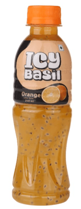 ICY Basil Orange Drink with Basil Seeds, 250ml - Exotic & Refreshing