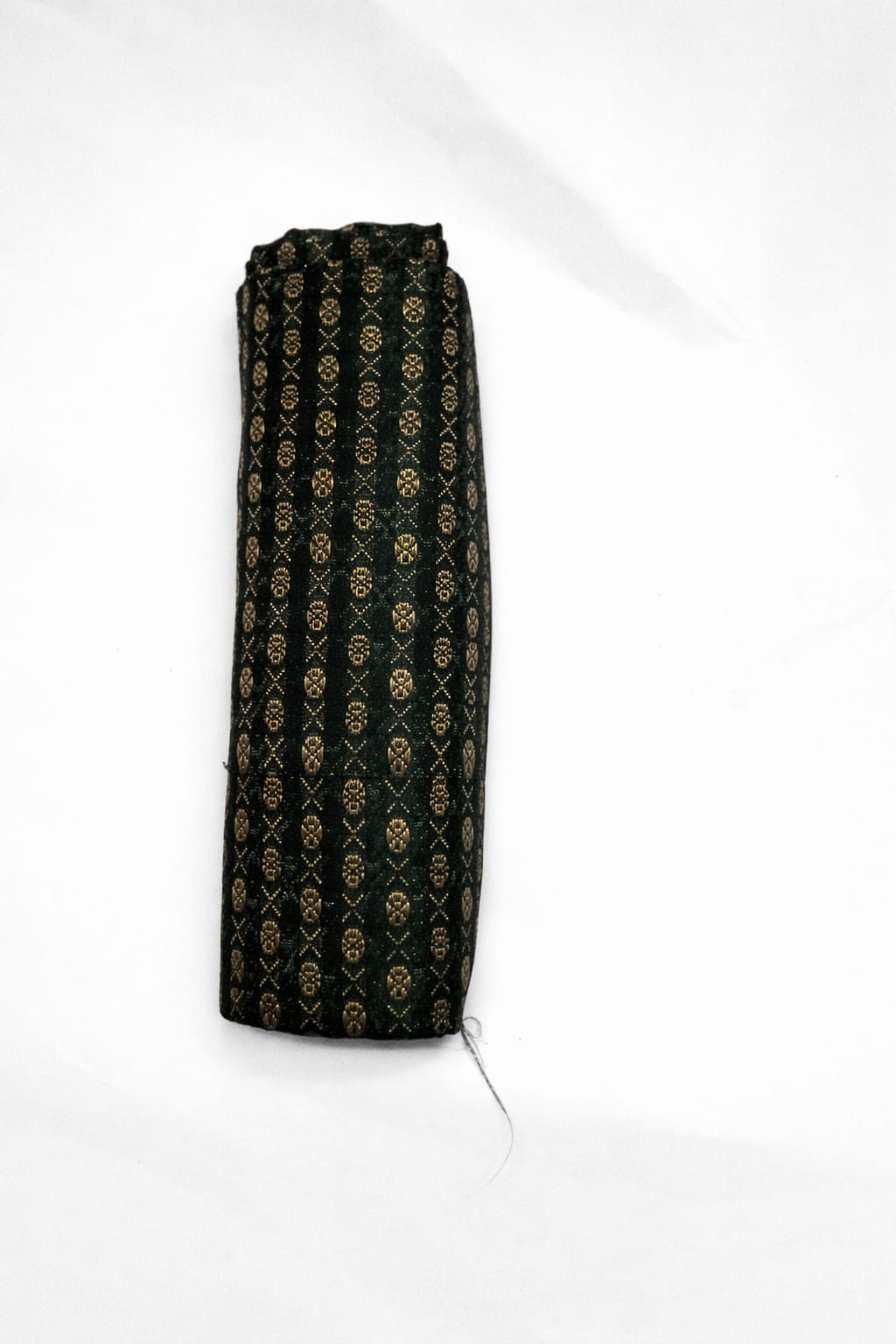 Dark Green Gold Printed Unstitched Blouse Fabric – Premium 1 Meter Saree Blouse Material
