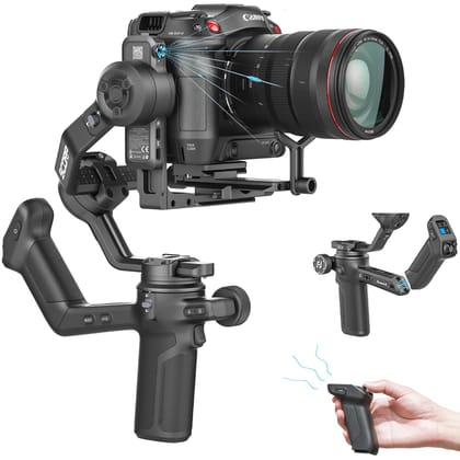  FeiyuTech SCORP 3 Gimbal Stabilizer for Camera, Built-in AI Tracking Sensor & Detachable Remote Control, 3.5KG Payload Camera Stabilizer with Touch Screen, Vertical Shooting 