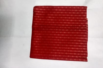 Premium Red Jacquard Unstitched Blouse Piece | 1 Meter Soft Self Design Fabric with Gold Butta | Party & Daily Wear