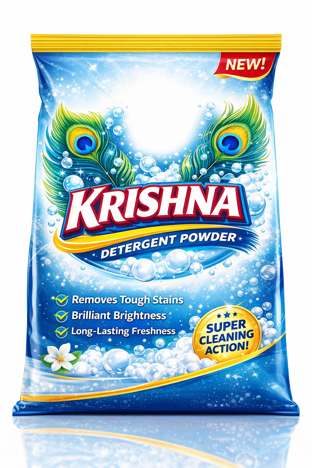 KRISHNA Detergent Powder with Super Cleaning Action & Long-Lasting Freshness