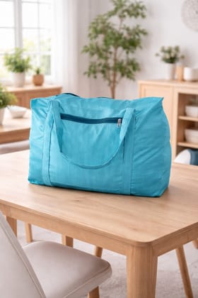 Blue Foldable Lightweight Travel Duffel Bag
