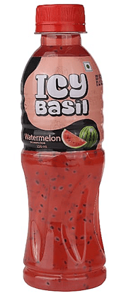 ICY Basil Watermelon Drink with Basil Seeds, 250ml - Exotic & Refreshing