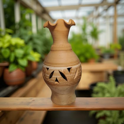 Flower Vase, Flower Pot for Table Dcor, Home Decor Natural Color Made of Earthen Ware, Mitti