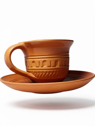 Terracotta Clay Cup Set Cup Plate Set Terracotta