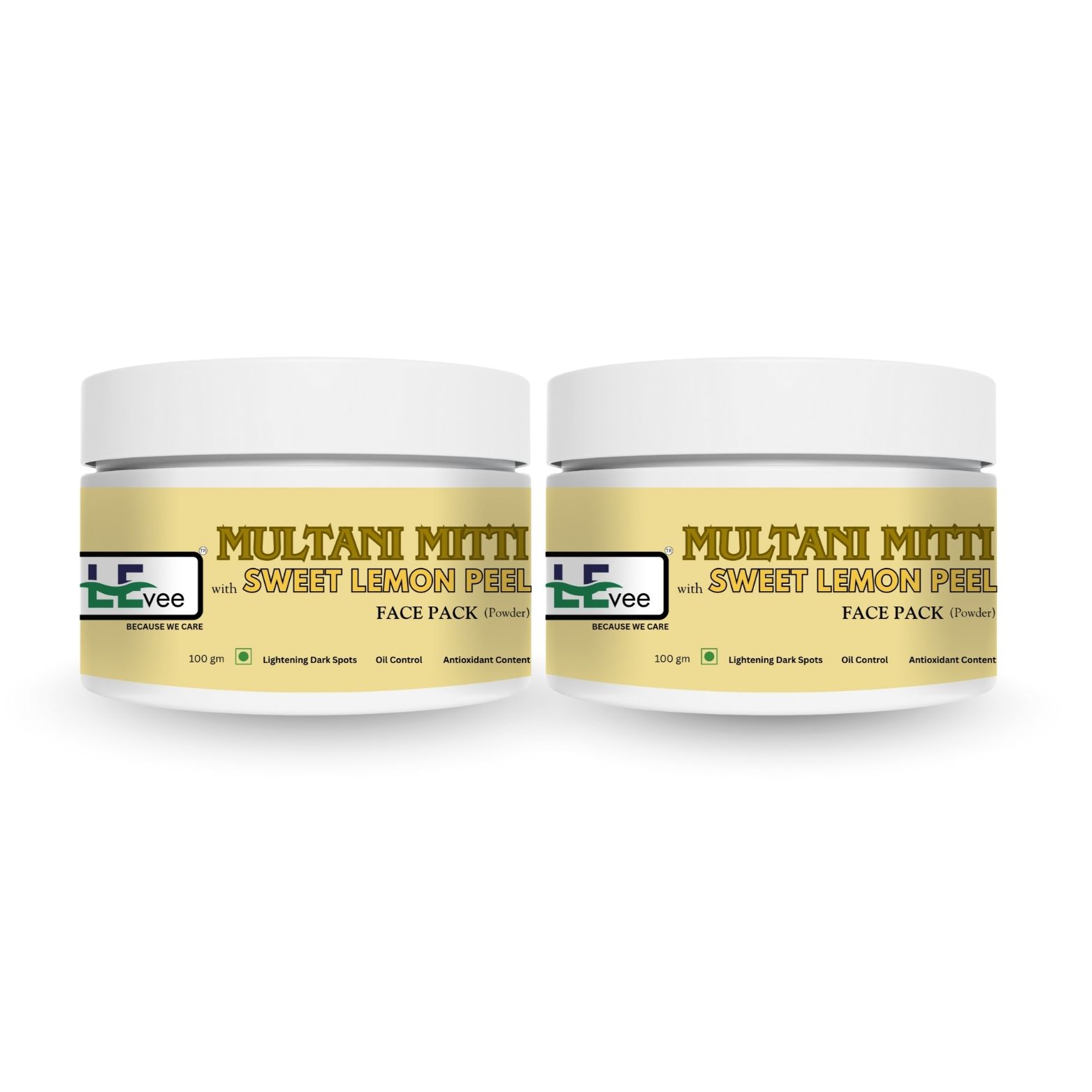 LEvee 100% Pure Sweet Lemon Face Pack Powder for Skin Brightening & Tan Removal | Natural Vitamin C | Glow Mask for Dark Spots & Acne Scars | No Preservatives, Organic & Chemical Free Skin Care | For men and women | 200gm