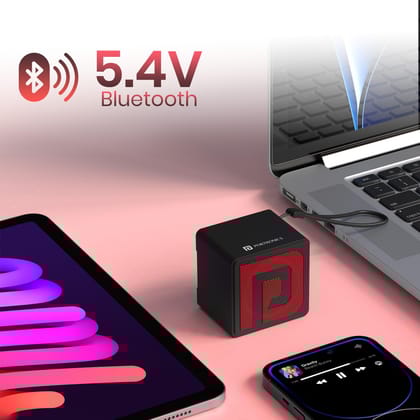 Portronics Nugget 3W Mini Pocket Bluetooth Speaker with Upto 4 Hours Playtime, HD Sound, Bluetooth 5.4V, Mini Speaker, Strong Lanyard, Light Weight, Type C Fast Charging(Black)&nbsp;