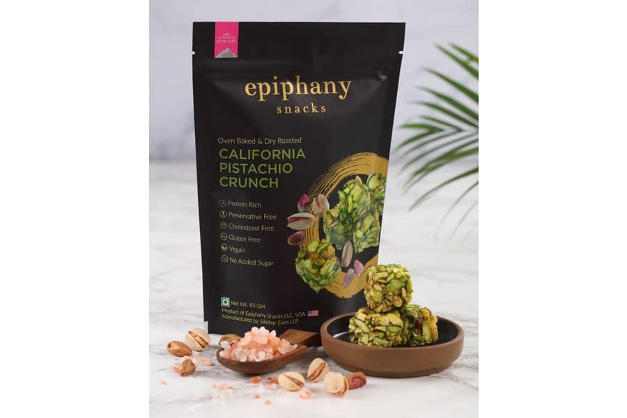 EPIPHANY Dry Fruit Snacks California Pistachio Healthy Bar Pista Dry Fruit Chikki Delicious Sweet Crunch Tasty & Healthy Dry Fruit Energy Snacks No Sugar Added (85 g)