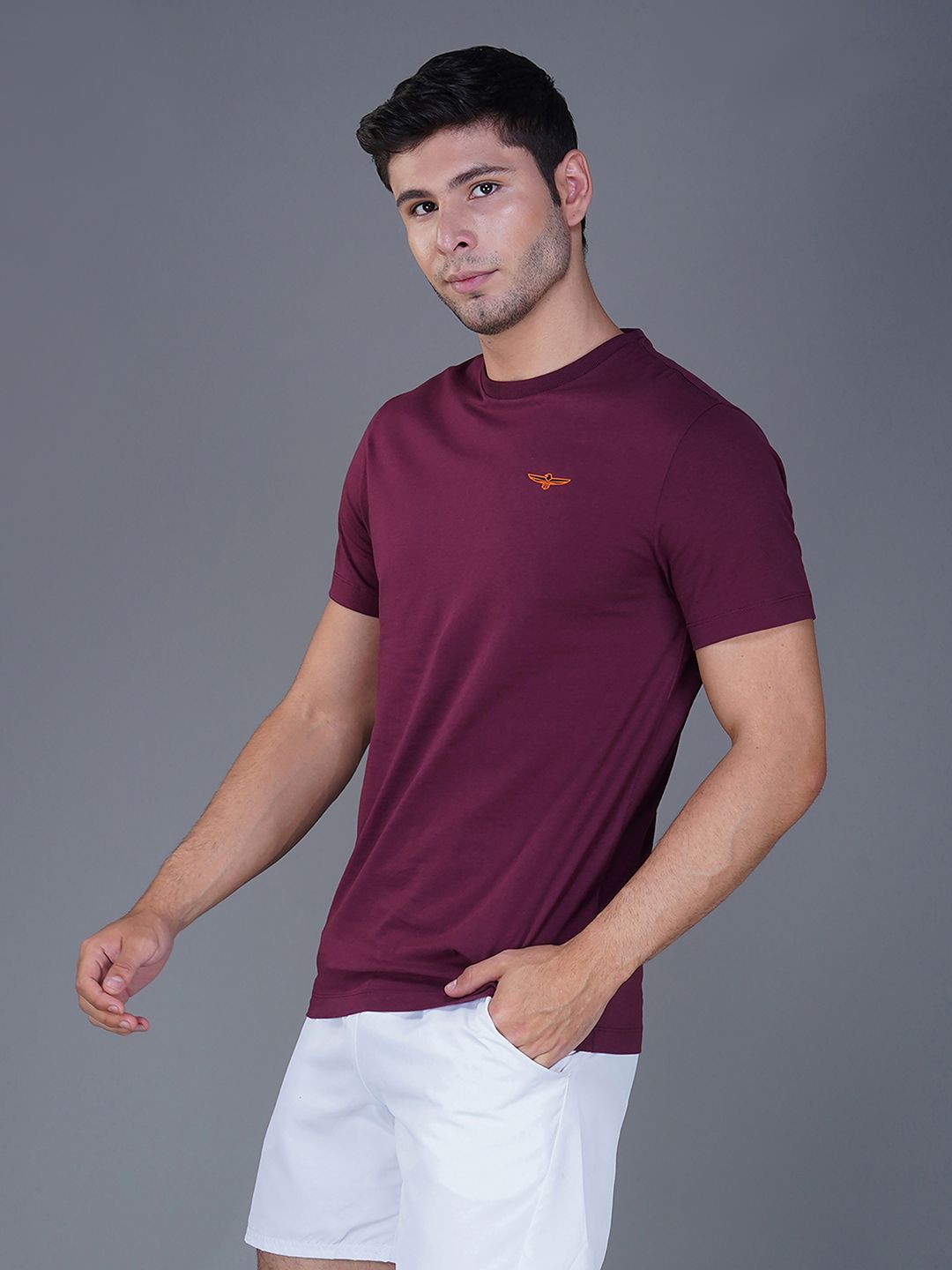 Men's Casual Cotton Jersey Tee Maroon